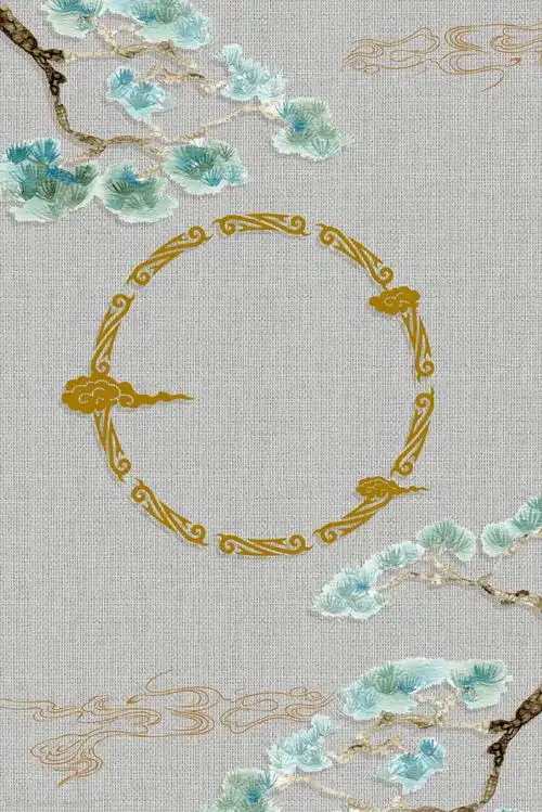 简约中国风古典古风中式工笔画海报