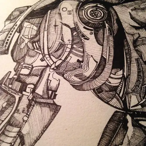 环太平洋机甲战士手绘有细节和过程图18p