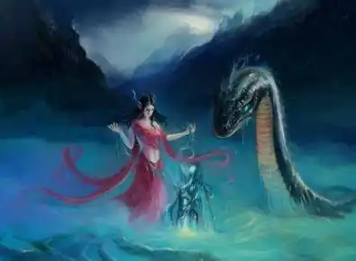 女娲真身吓人图片大全,人首蛇身的诡异存在真可怕!_娘娘_人们_女神