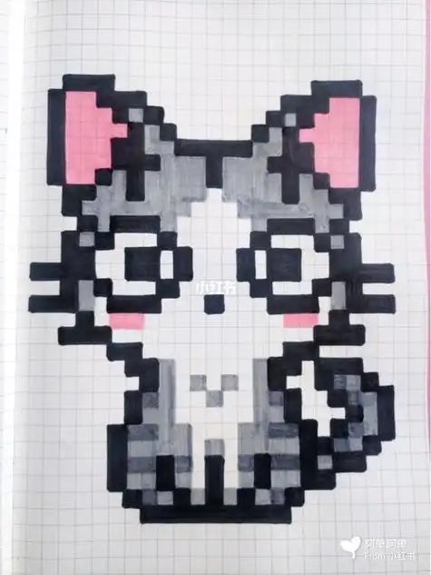 猫咪网格本简笔画