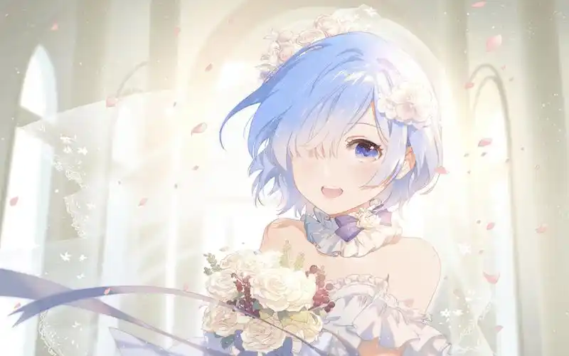 蕾姆花嫁(动漫静态壁纸) - 静态壁纸下载 - 元气壁纸