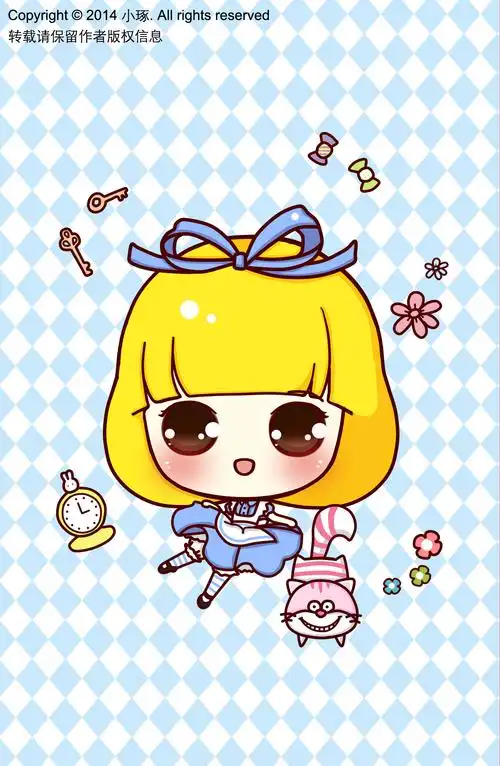 爱丽丝,滋滋,壁纸,头像,插画,手绘,q版