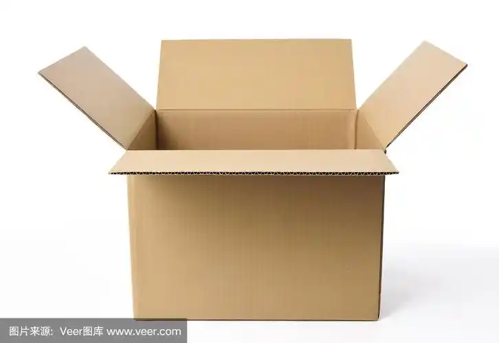孤立的镜头打开空白纸箱在白色的背景