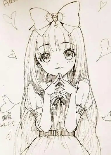 铅笔画q版人物萌图女_伊卟图库q版一只10rq版初音未来手绘简笔画图片