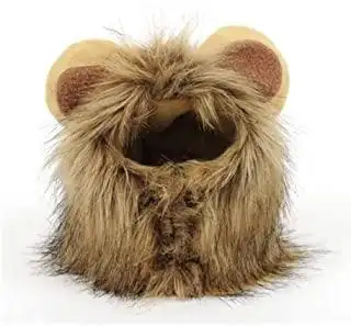 the mimis 宠物服装狮子鬃毛假发适用于猫狗万圣节圣诞节复活节派对