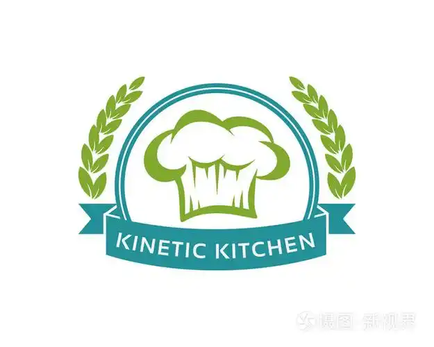 简洁平整的餐厅logo矢量. 厨房标识徽章