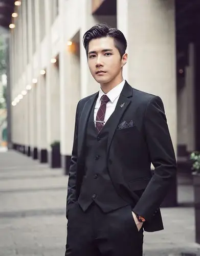 北极绒商场同款西服套装男两粒扣三件套韩版修身商务休闲正装工作服