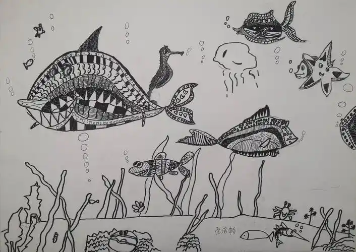 优彩少儿美术大师班第22轮《线描海底世界》 - 美篇