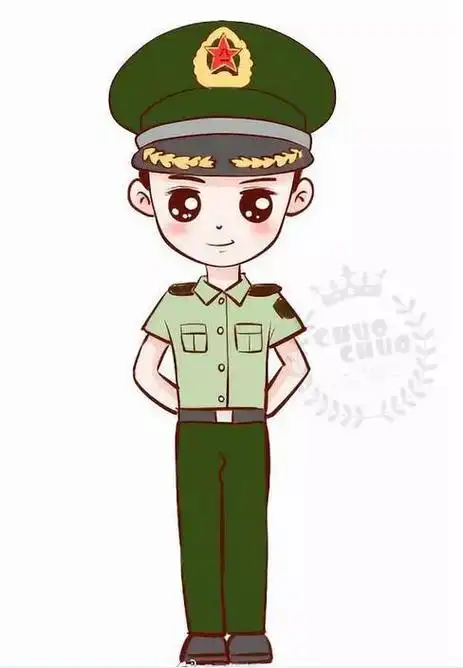 解放军叔叔彩色简笔画