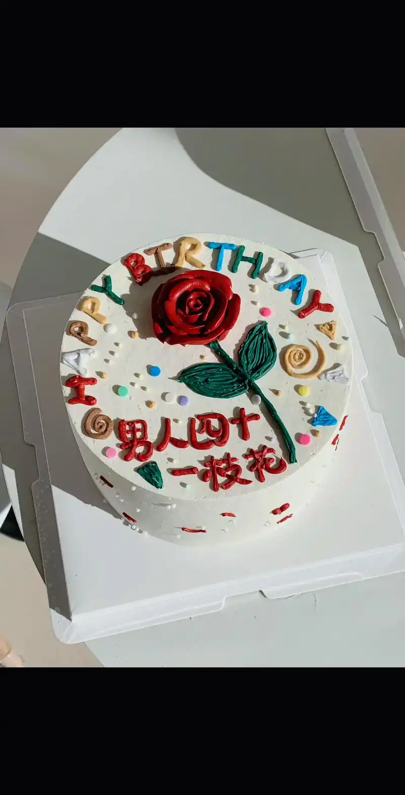 男生四十一枝花?#进口动物奶油蛋糕 #男士生日蛋糕 #手绘蛋 - 抖音