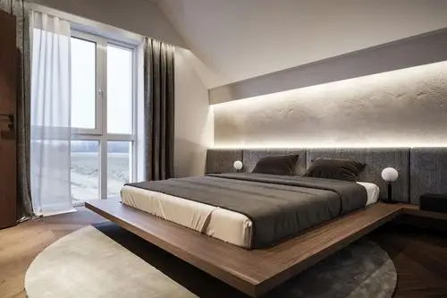 120m05现代风卧室装修效果图