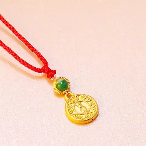 黄金码头3d硬金吉祥吊坠足金999祥云坠子节日圣诞新年春节礼物