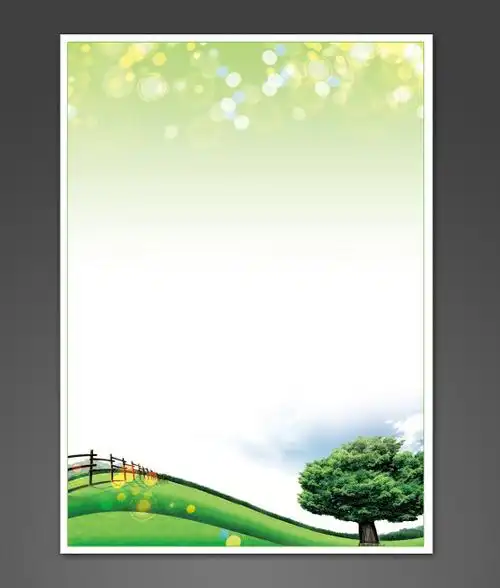 清爽 绿色 环保 教育展板背景设计