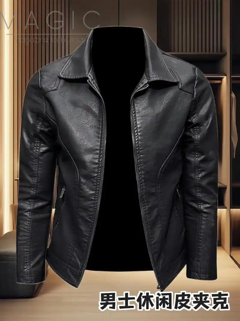 男士高档皮夹克.兄弟们!这款皮夹克机车风休闲皮衣外套!潮流酷 - 抖音