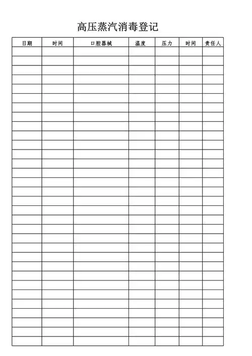 器械消毒登记表