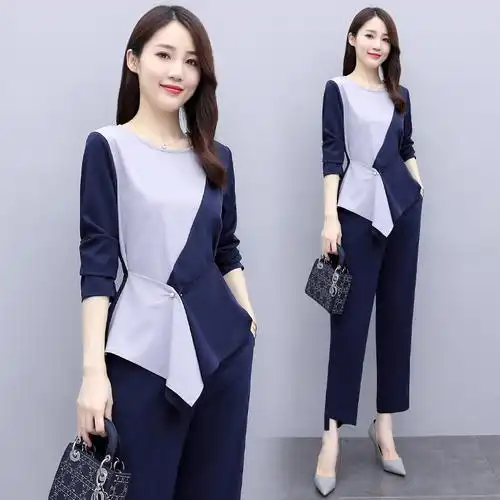 时尚套装女2020年秋季新款女装气质御姐名媛洋气显瘦职业装两件套