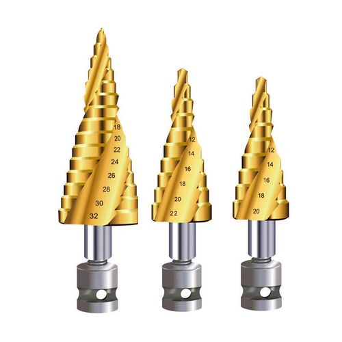 电动扳手用粗柄宝塔钻头木工模板钻内丝阶梯钻模板金属电扳手钻头