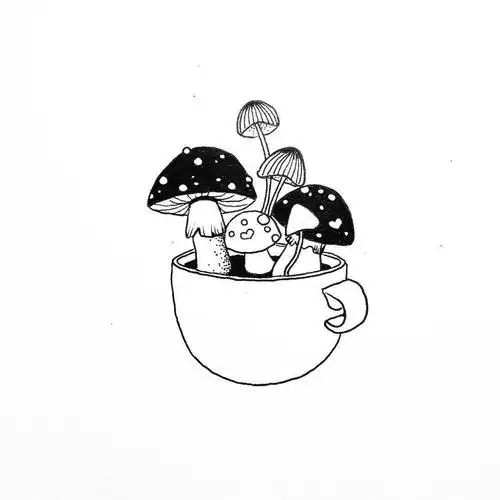 黑白手绘插画素材