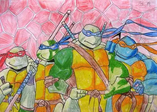 忍者神龟/少儿绘画作品/儿童画/网络美术馆_中国少儿美术教育网