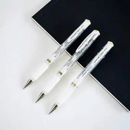 日本三菱高光笔光笔um-153白色1.0mm子弹头耐水速记中性笔