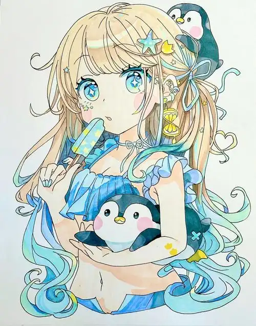 手绘  #绘画  #绘画日常  #画画的日常  #动漫人物  #临摹  #马克笔