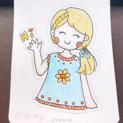 朋友简笔画可爱的小红帽简笔画画法步骤卡通可爱简笔画男孩女孩小孩