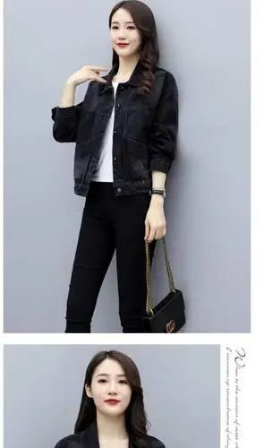 黑色牛仔宽松夹克牛仔衣显瘦外套女短款2020新款春牛仔服时尚百搭显瘦