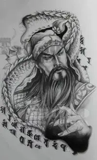 关公手稿关羽手稿关公手稿--9张武财神关羽关公纹身手稿图案tag鼻签