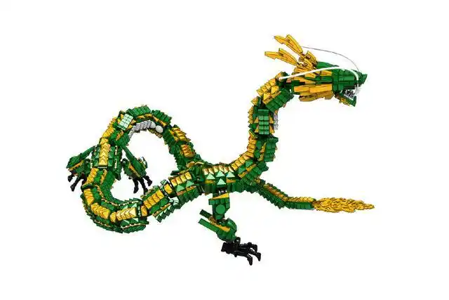 龙中国龙青龙红龙乐高积木作品鸟叔moc作品