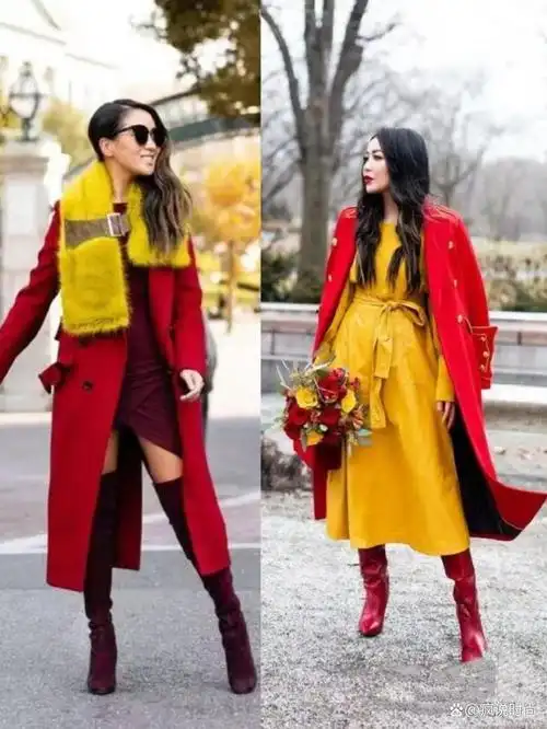 但总是穿着深色系的服装,少了年轻的活力,不妨试一些高级的邻近色搭配