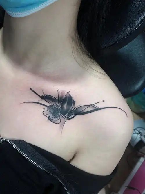 锁骨纹身_纹身图案手稿图片_胡宇的纹身作品集