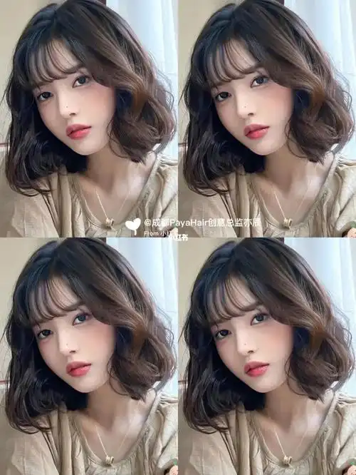 温柔女人免打理短发卷发发型适合圆脸