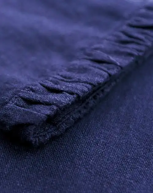 素缕souline藏蓝抽绳复古圆领连衣裙sl4313560050_唯品会