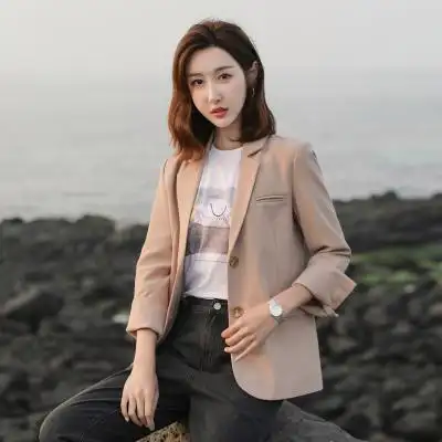 外套女小个子150cm百搭设计感小众一米五矮个子女装春秋西服2021西装
