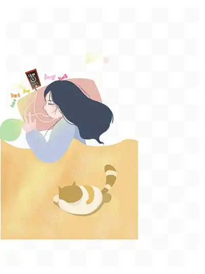 474睡觉的女人日间休息在卧室的动画片成人女孩,人的日常生活,在现代