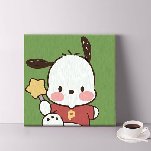 数字油画定制创意数字油画diy填色儿童画帕恰狗手绘画q版油彩画丙烯