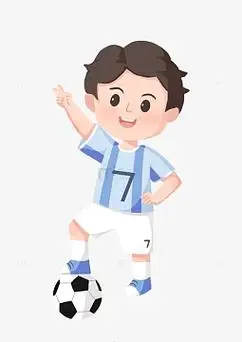 世界杯踢足球男孩可爱卡通元素