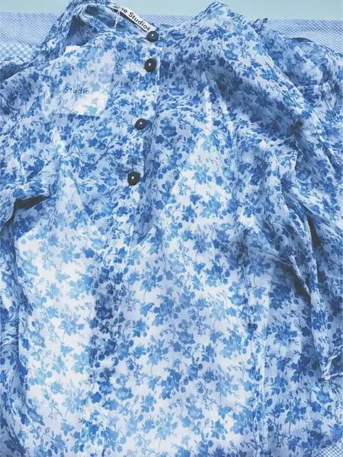 acnestudios3蓝色碎花长裙