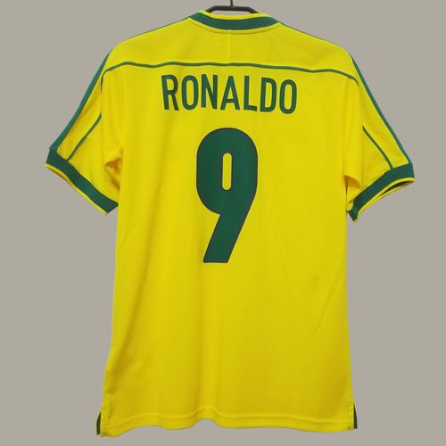 1998年巴西主场足球罗纳尔多里瓦尔多小罗复古球衣训练足球服