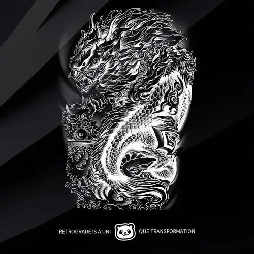 草本纹身贴防水男韩国持久ins风暗黑花臂新款洗不掉永久纹身贴纸