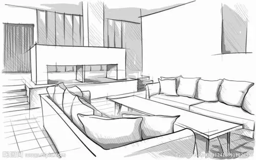 素描客厅室内设计