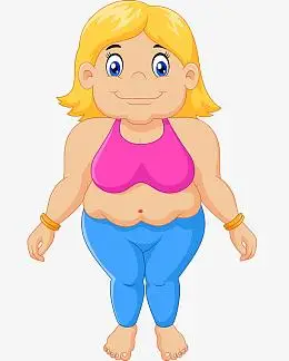 黄头发的卡通肥胖女生
