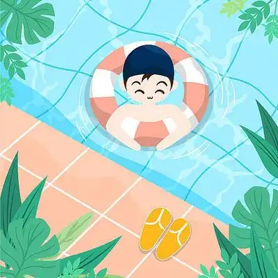 卡通夏季游泳池
