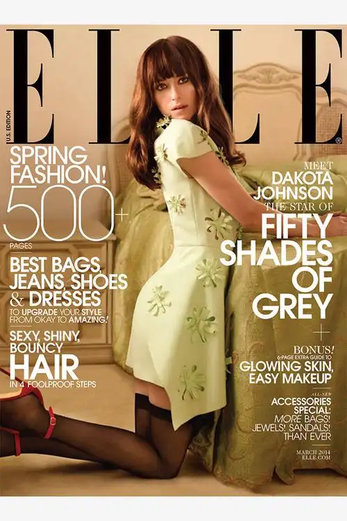 达科塔·约翰逊登《elle》杂志封面
