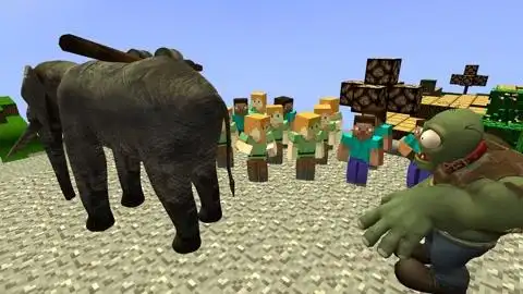 [游戏]gmod游戏村里的大象不小心把大块头僵尸的武器背走