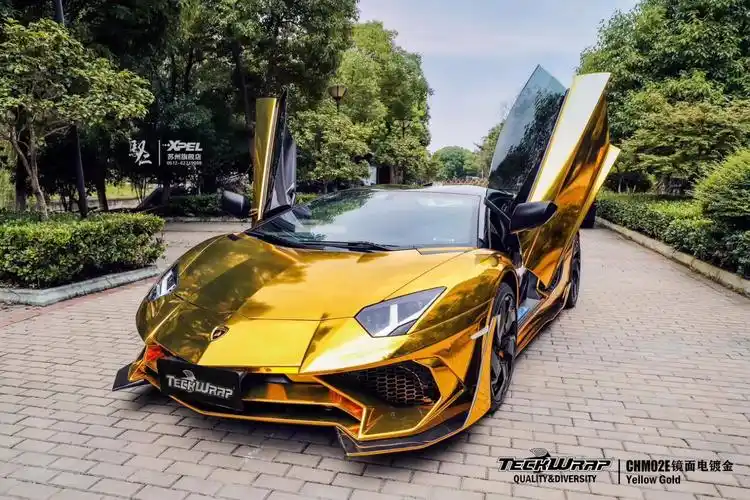 兰博基尼汽车改色贴膜teckwrap美国秃鹰 chm02e镜面电镀金