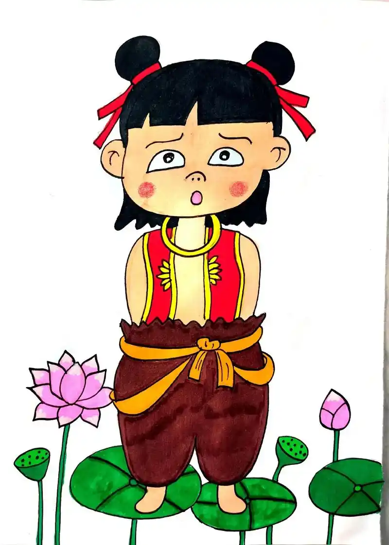 哪吒简笔画,我是小妖怪逍遥又自在 .哪吒简笔画,我是小妖怪逍 - 抖音