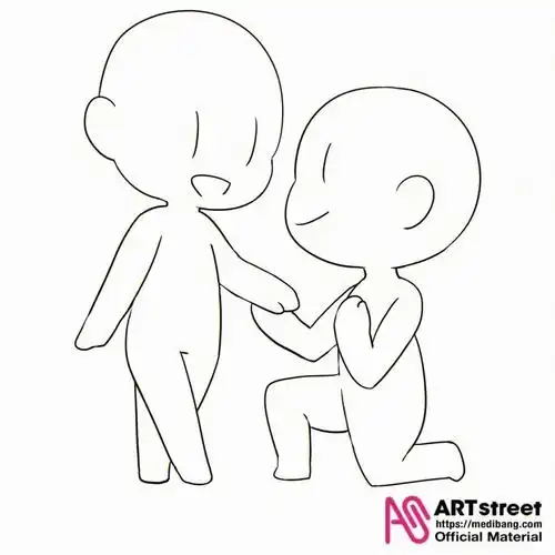 q版双人人物互动素材