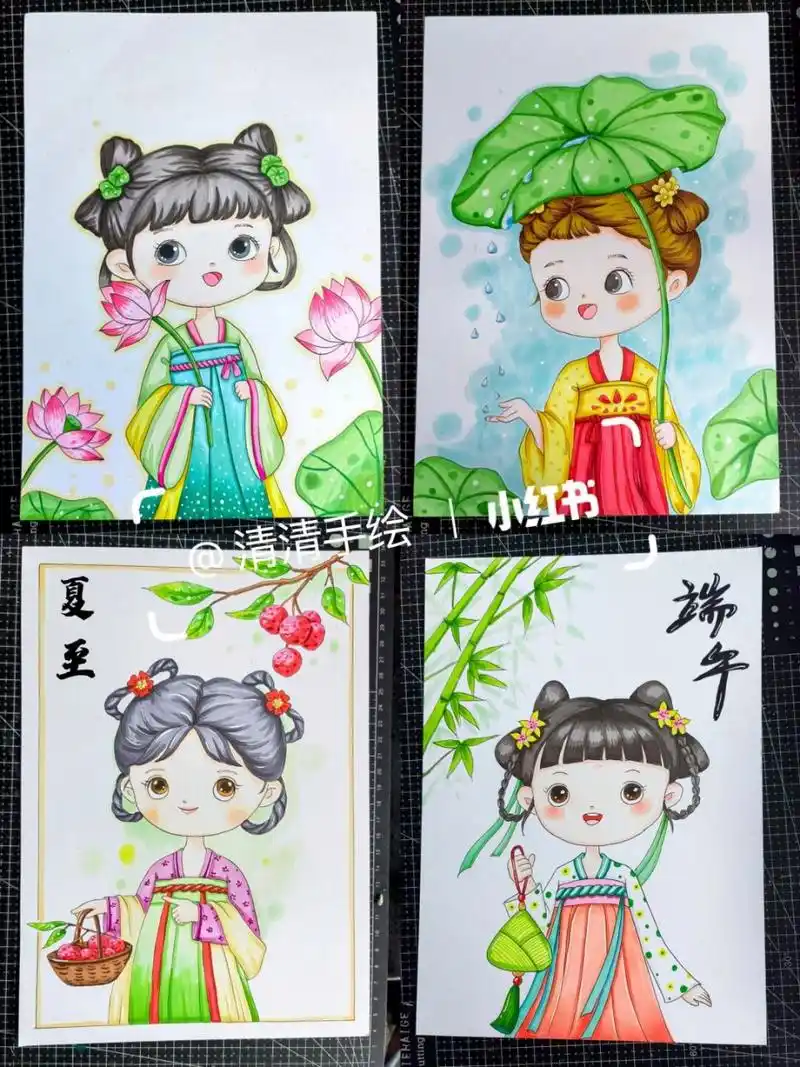 古风人物合集 #马克笔手绘# #古风人物# #国风插画# #古风插画