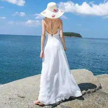 高清超仙海边性感露背女头78女生头像